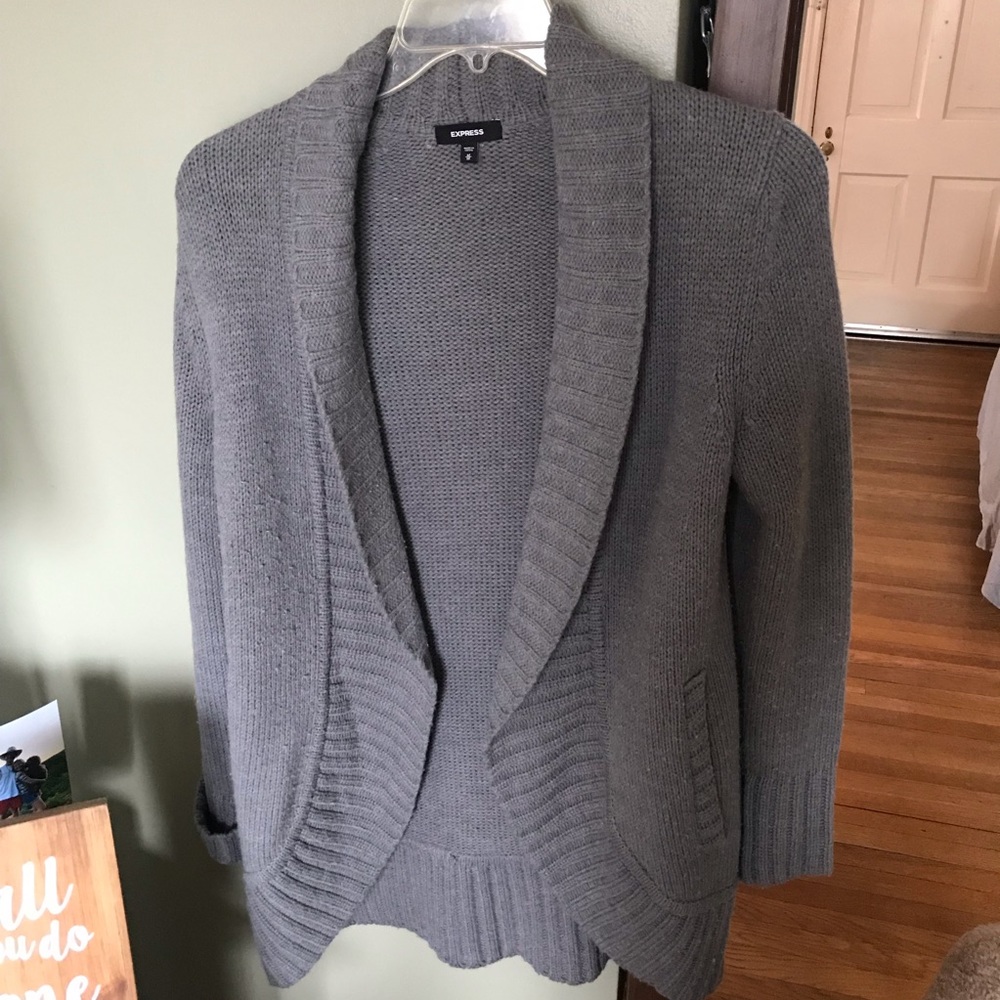 Express Size M Gray Cardigan